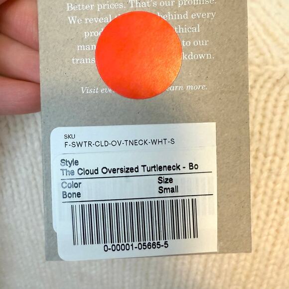 Everlane The Cloud Oversized Turtleneck Sweater In Bone Size Small New - Picture 13 of 15